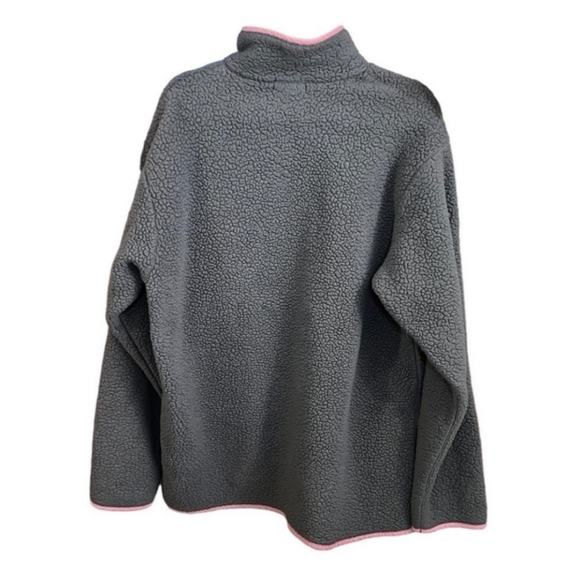 Notice the Reckless grey pink sherpa mock neck fleece top XL - Picture 4 of 6